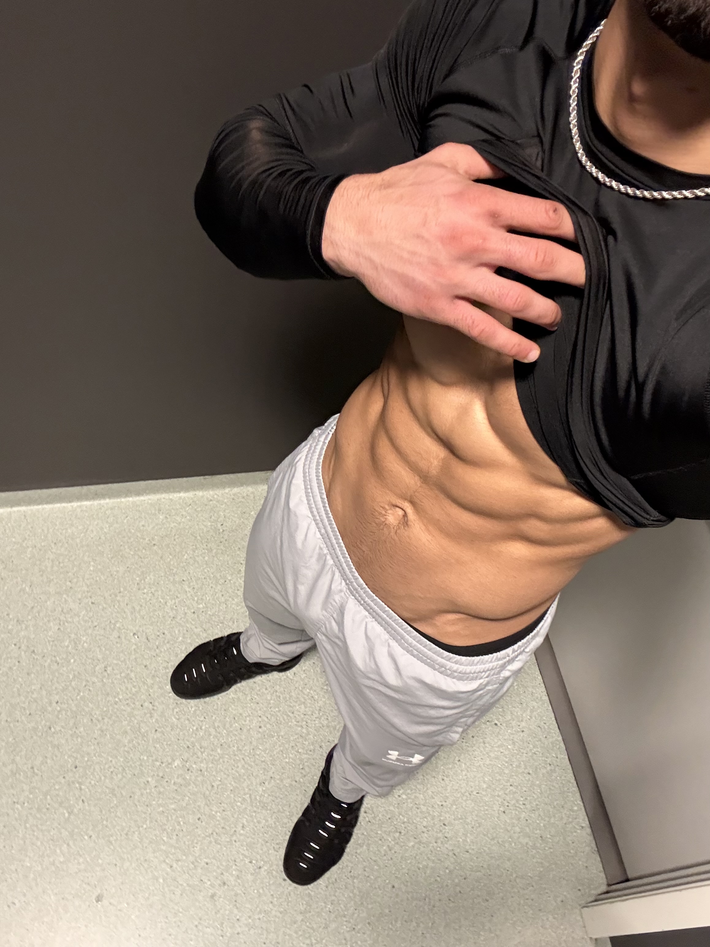 Close-up of conditioned abs and midsection detail